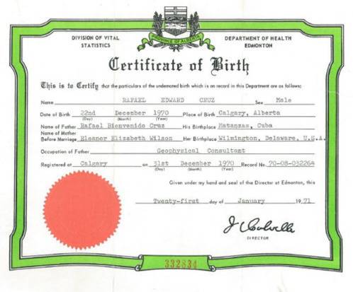 Ted Cruz Birth Certificate